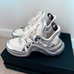 Louis Vuitton Archlight Women's Silver and White Sneakers
